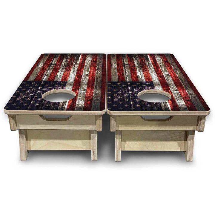 Distressed Flag - Mini or Vacation Size Cornhole Boards