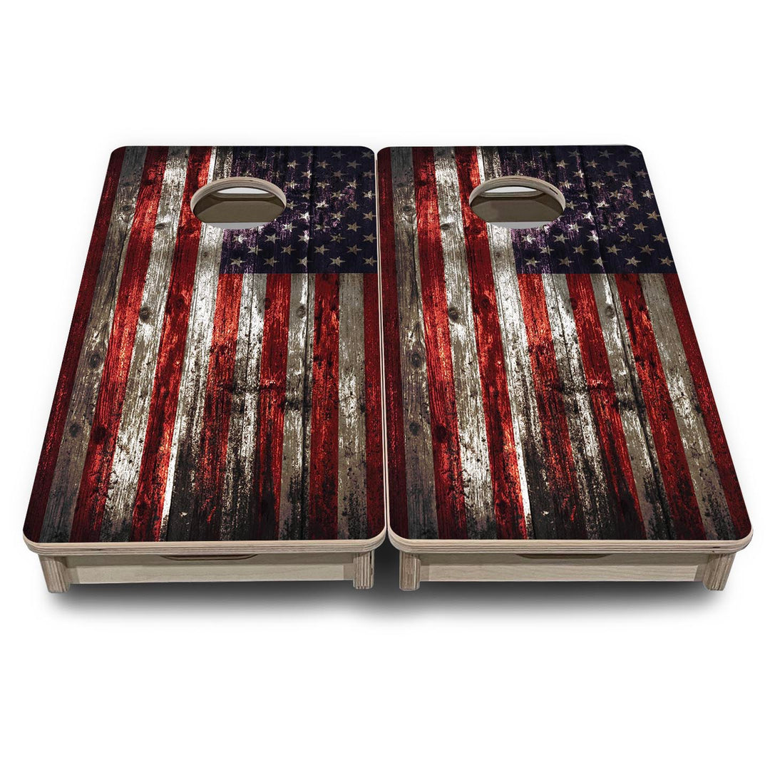 Distressed Flag - Mini or Vacation Size Cornhole Boards
