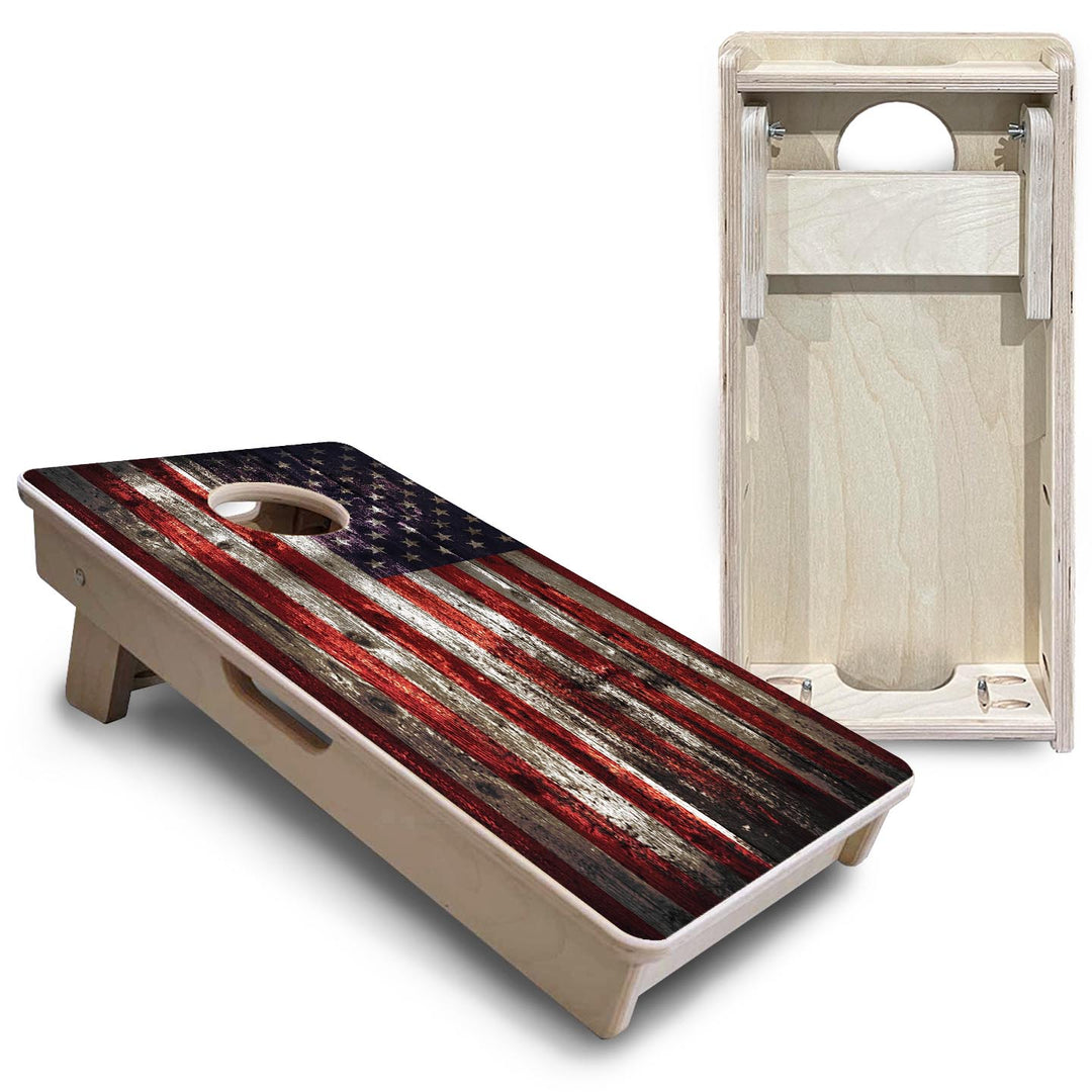 Distressed Flag - Mini or Vacation Size Cornhole Boards