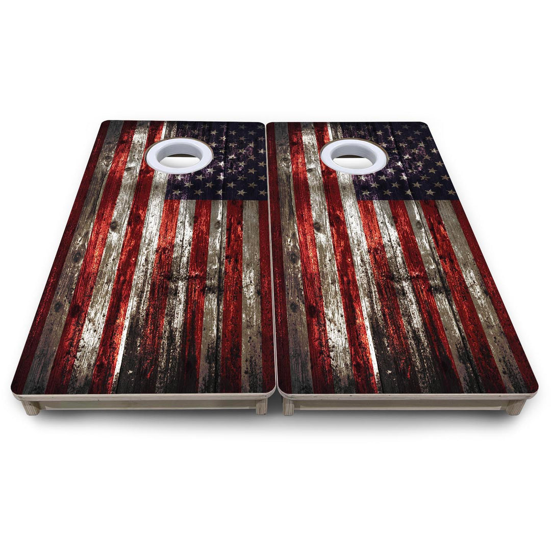 Distressed Flag - Mini or Vacation Size Cornhole Boards