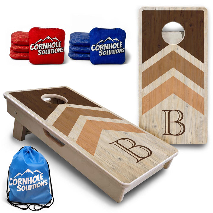Wedding Arrows - Natural Letter - Mini or Vacation Size Cornhole Boards