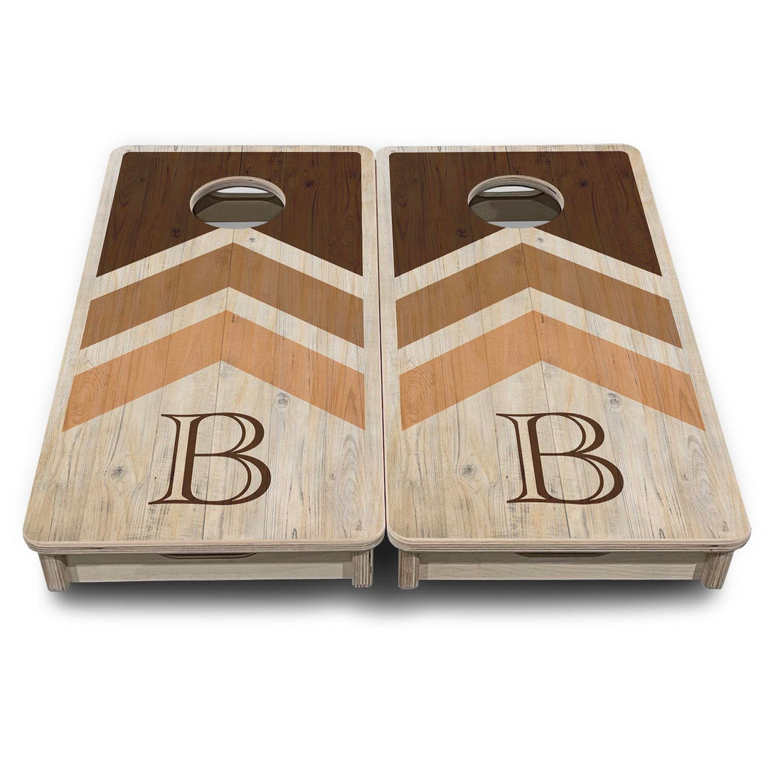 Wedding Arrows - Natural Letter - Mini or Vacation Size Cornhole Boards