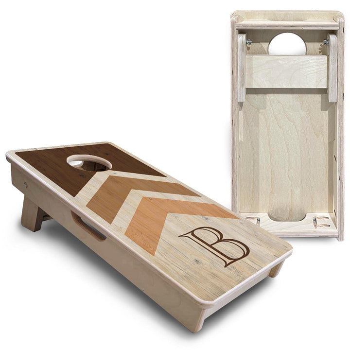 Wedding Arrows - Natural Letter - Mini or Vacation Size Cornhole Boards