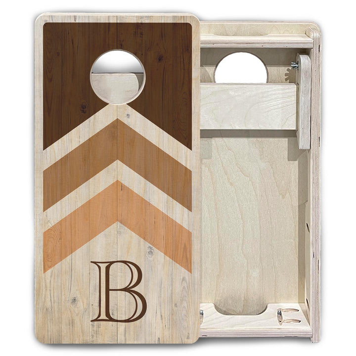 Wedding Arrows - Natural Letter - Mini or Vacation Size Cornhole Boards