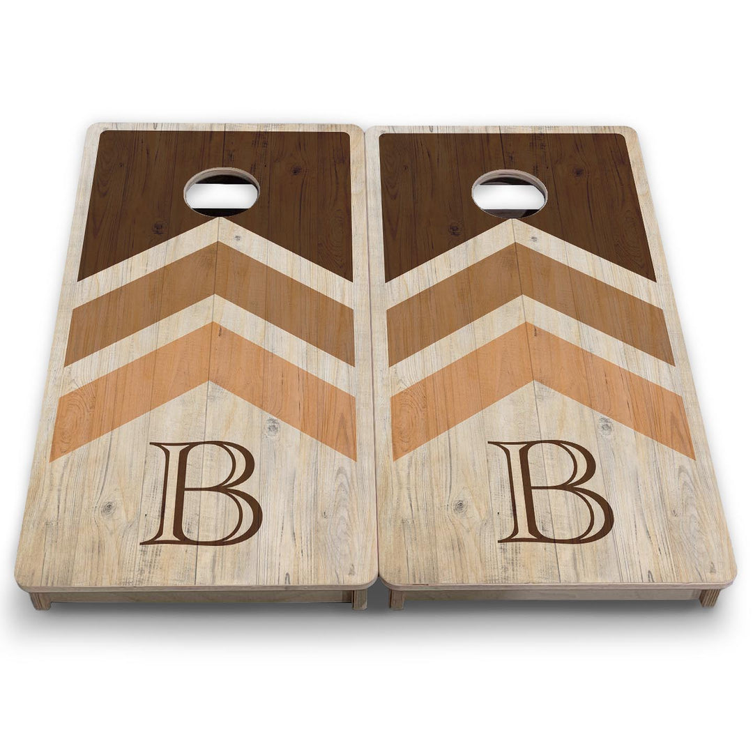 Wedding Arrows - Natural Letter - Mini or Vacation Size Cornhole Boards