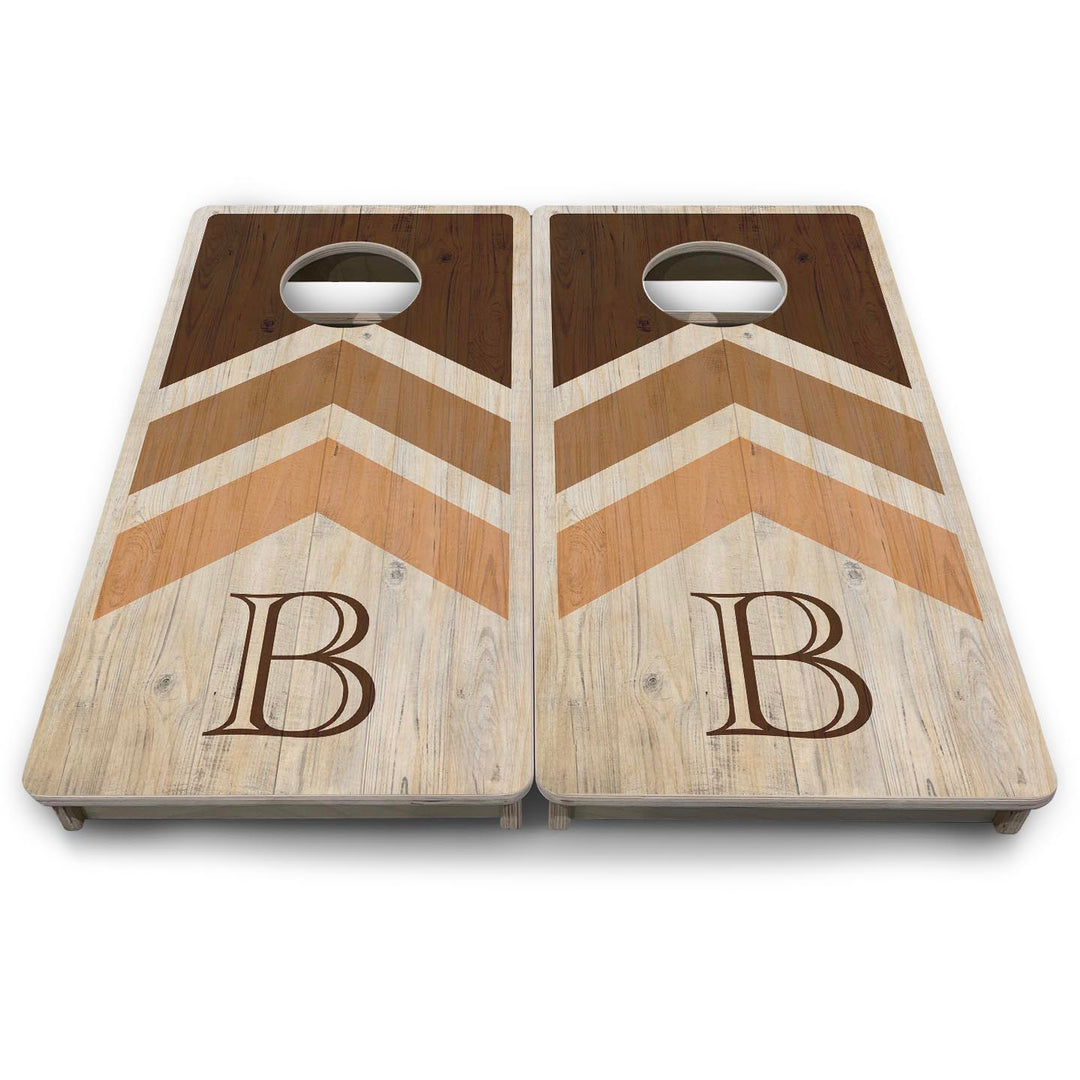 Wedding Arrows - Natural Letter - Mini or Vacation Size Cornhole Boards