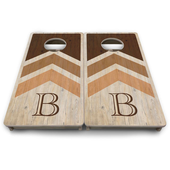 Wedding Arrows - Natural Letter - Mini or Vacation Size Cornhole Boards