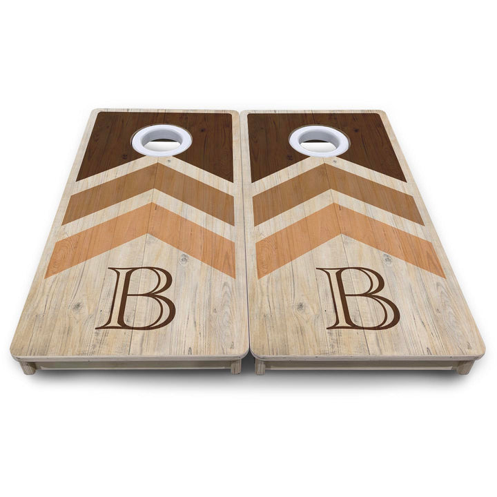 Wedding Arrows - Natural Letter - Mini or Vacation Size Cornhole Boards