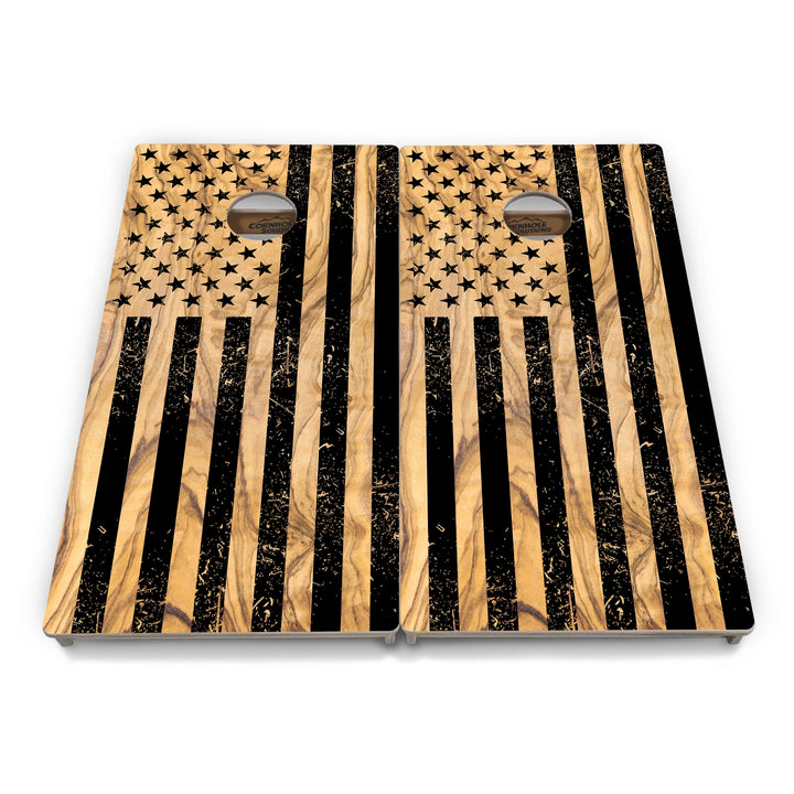 First Responder Light Wood Flag Cornhole Boards – Tournament Series