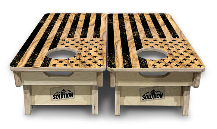 Mini Cornhole Boards - Light Wood Flag Designs
