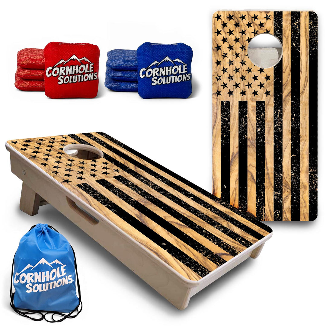 Light Wood Flag - Mini or Vacation Size Cornhole Boards