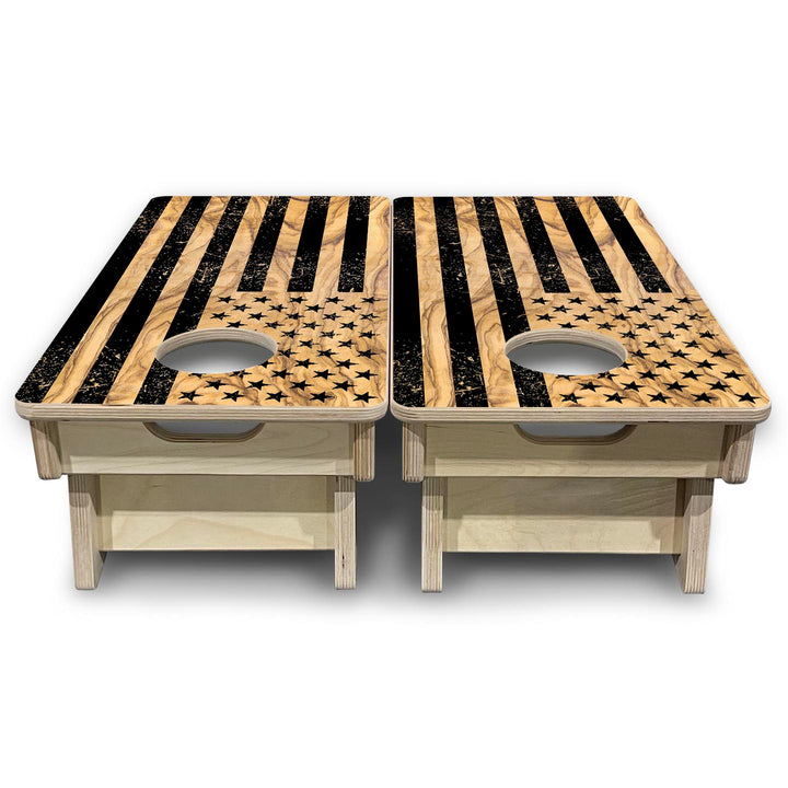 Light Wood Flag - Mini or Vacation Size Cornhole Boards