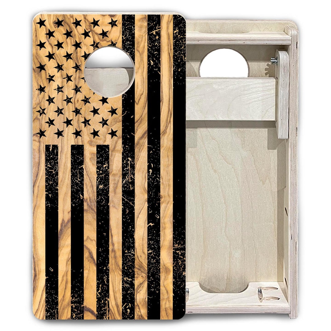 Light Wood Flag - Mini or Vacation Size Cornhole Boards