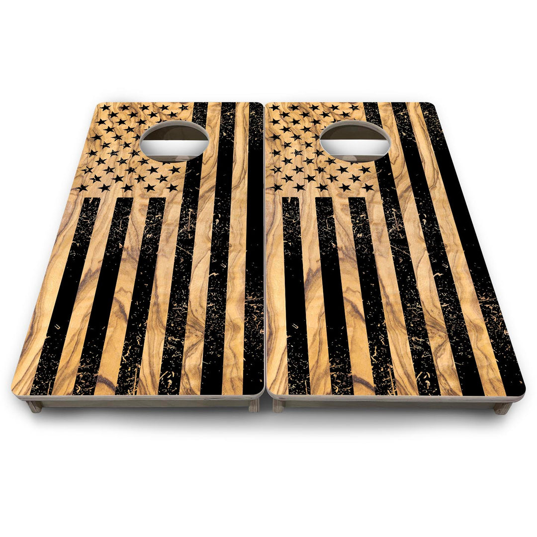 Light Wood Flag - Mini or Vacation Size Cornhole Boards