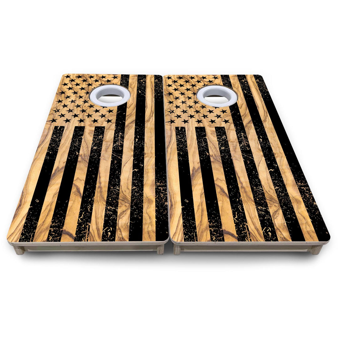 Light Wood Flag - Mini or Vacation Size Cornhole Boards