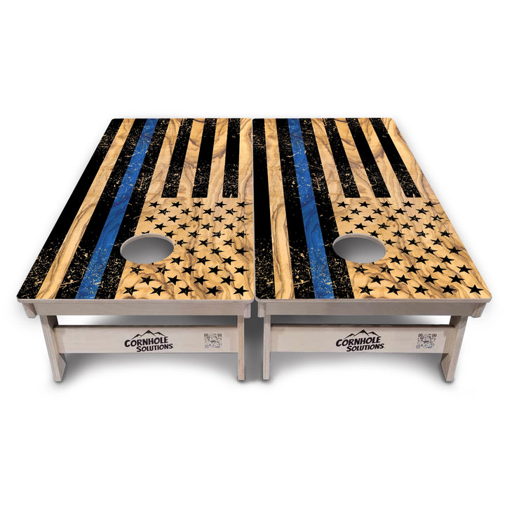 First Responder Light Wood Flag Cornhole Boards – Tournament Series