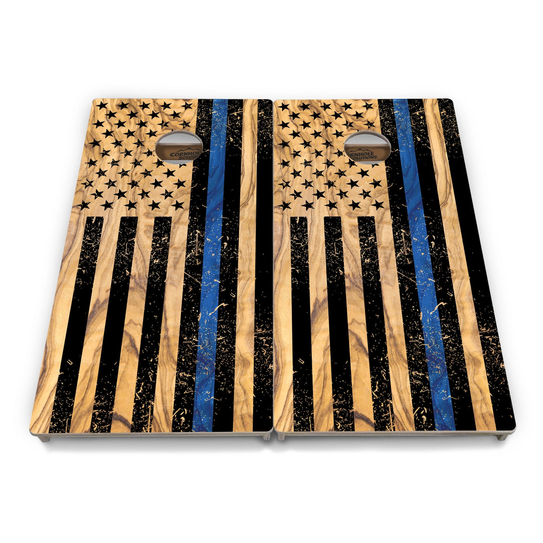 First Responder Light Wood Flag Cornhole Boards – Tournament Series