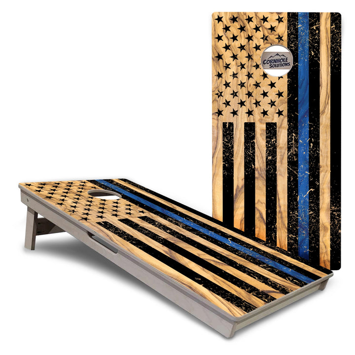 First Responder Light Wood Flag Cornhole Boards – Tournament Series