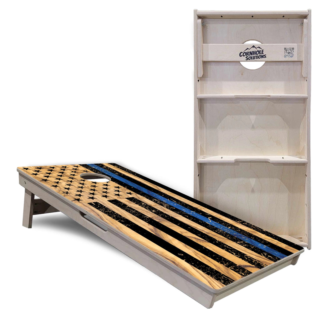 First Responder Light Wood Flag Cornhole Boards – Tournament Series