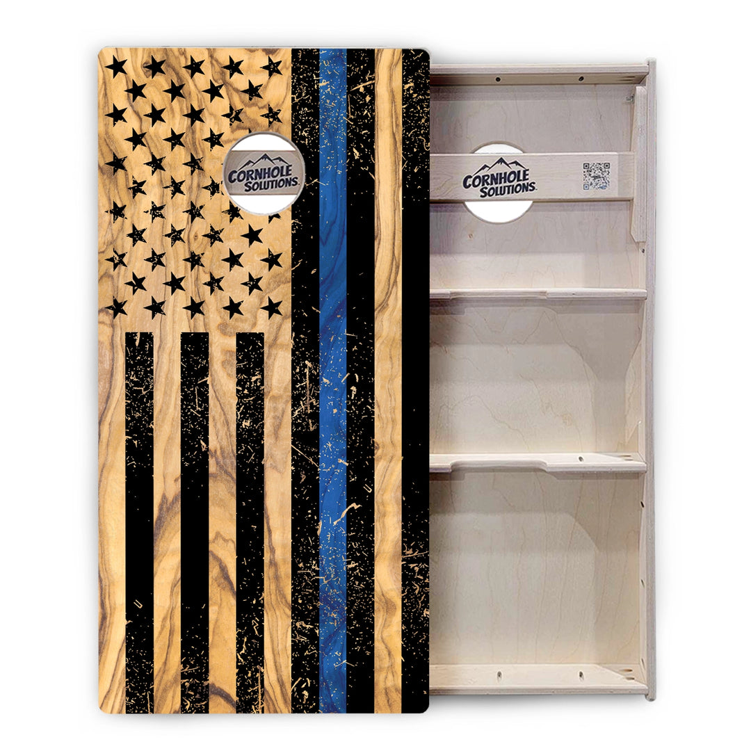 First Responder Light Wood Flag Cornhole Boards – Tournament Series