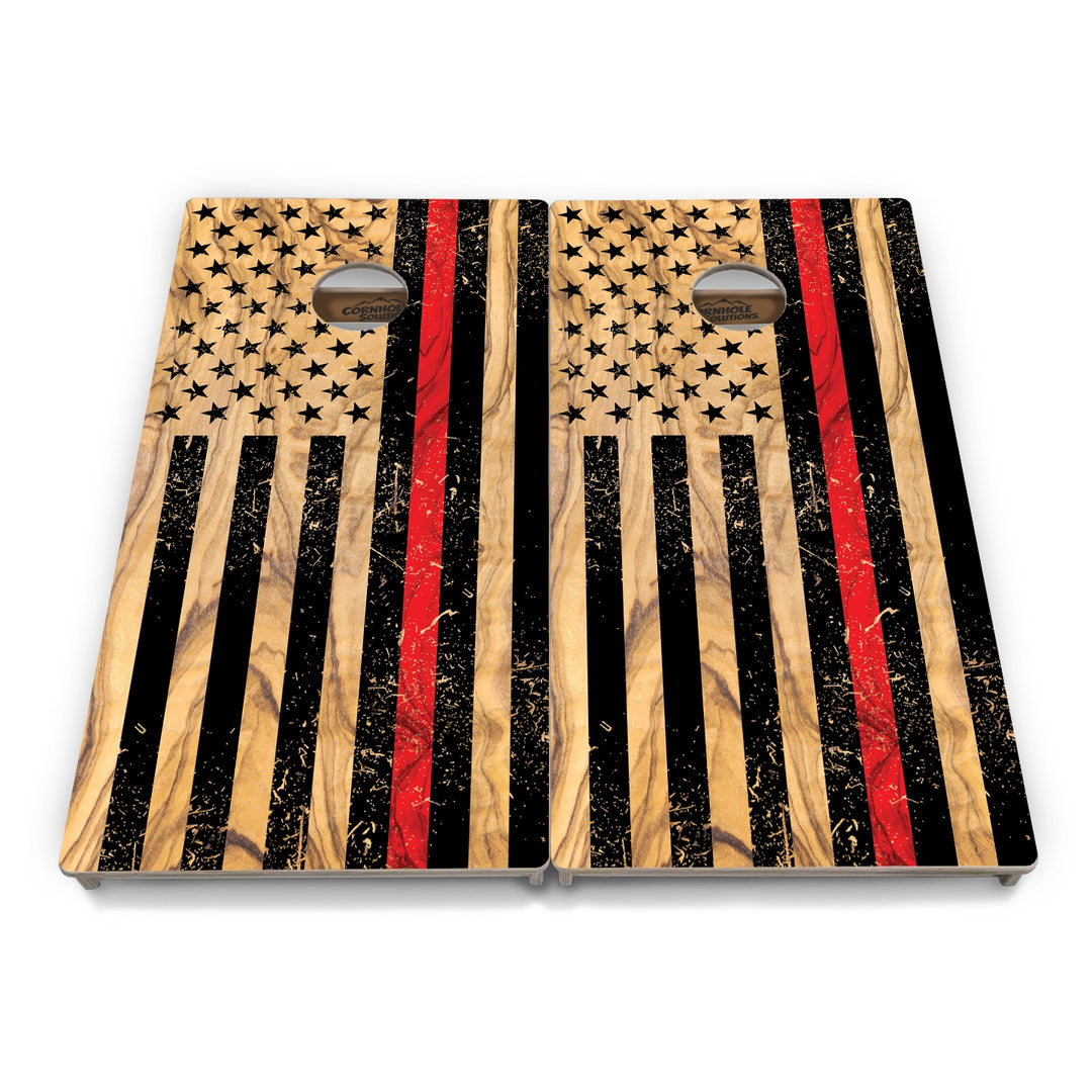 First Responder Light Wood Flag Cornhole Boards – Tournament Series