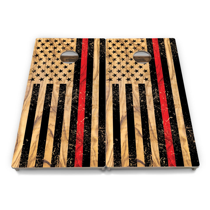 First Responder Light Wood Flag Cornhole Boards – Tournament Series