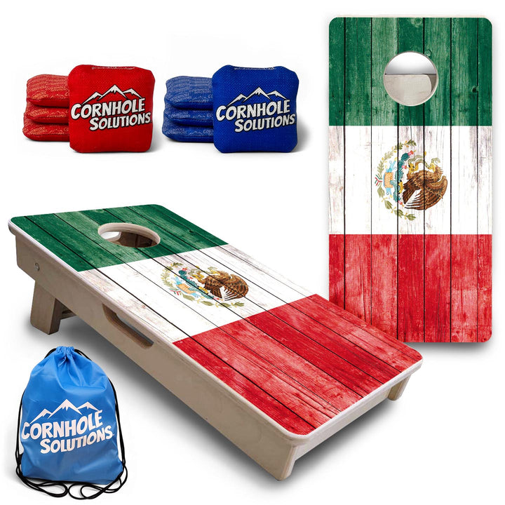 Faded Mexican Flag - Mini or Vacation Size Cornhole Boards
