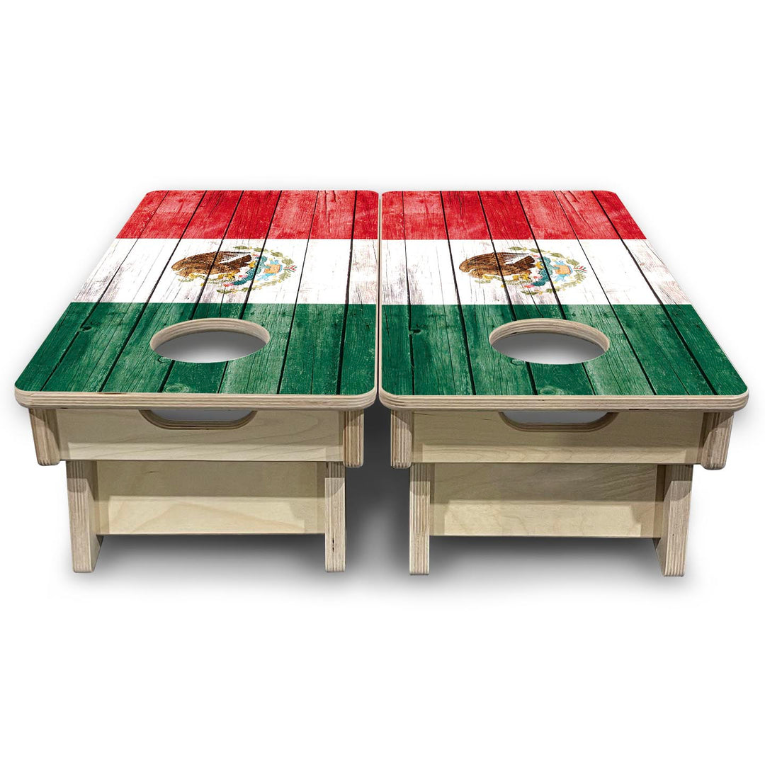 Faded Mexican Flag - Mini or Vacation Size Cornhole Boards