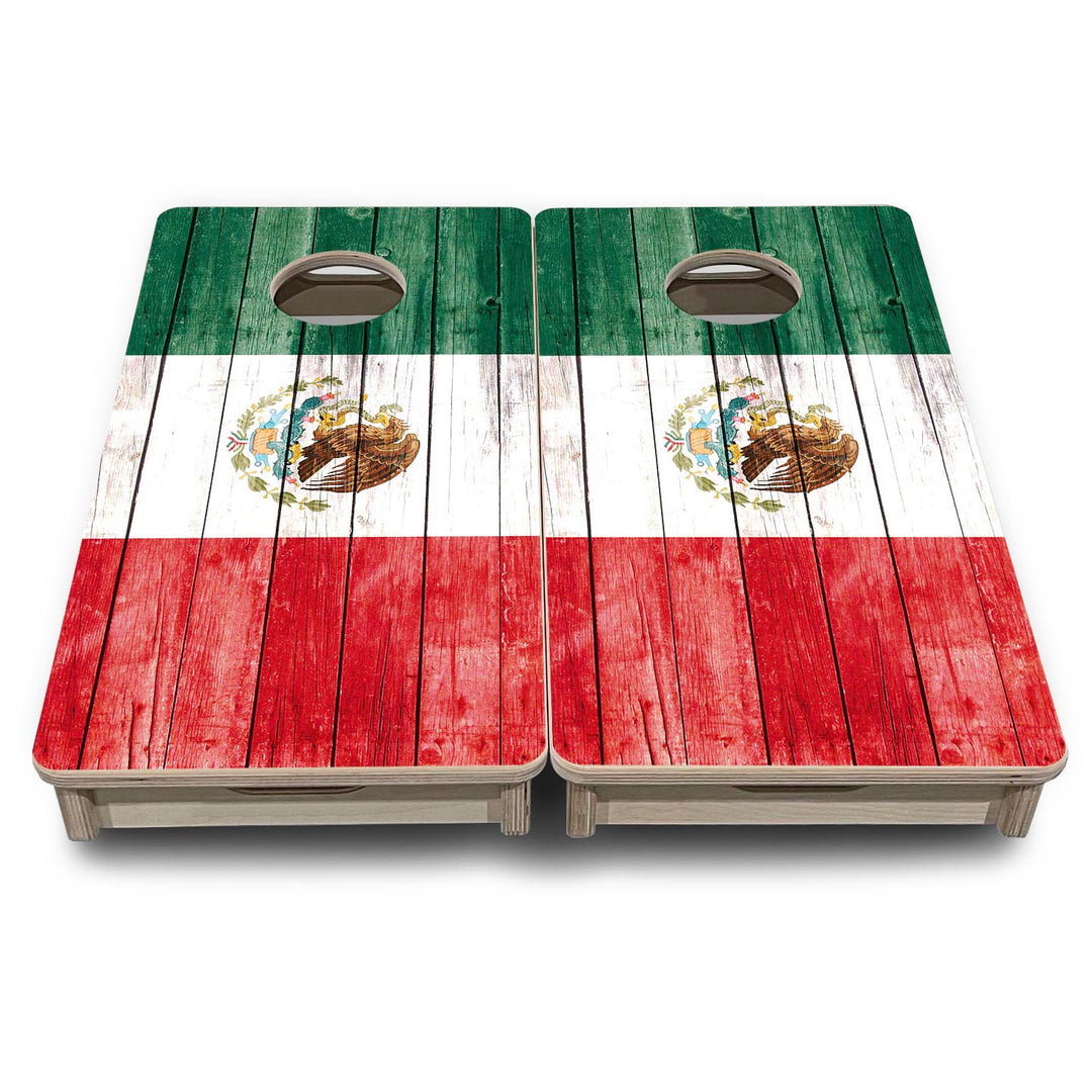 Faded Mexican Flag - Mini or Vacation Size Cornhole Boards
