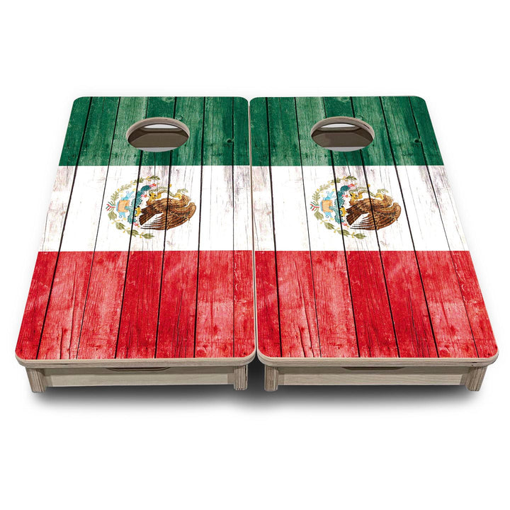 Faded Mexican Flag - Mini or Vacation Size Cornhole Boards