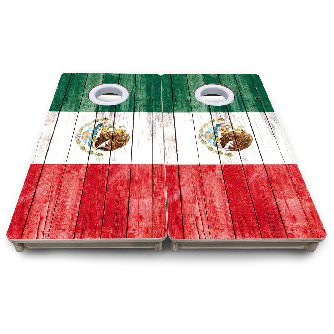 Faded Mexican Flag - Mini or Vacation Size Cornhole Boards