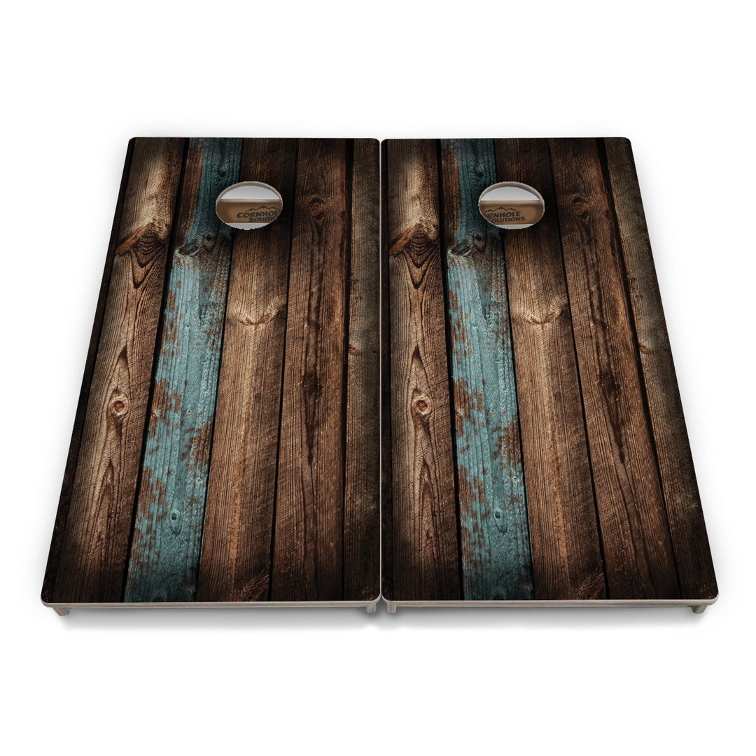 Rustic Teal Wood Cornhole Boards – Tournament Series