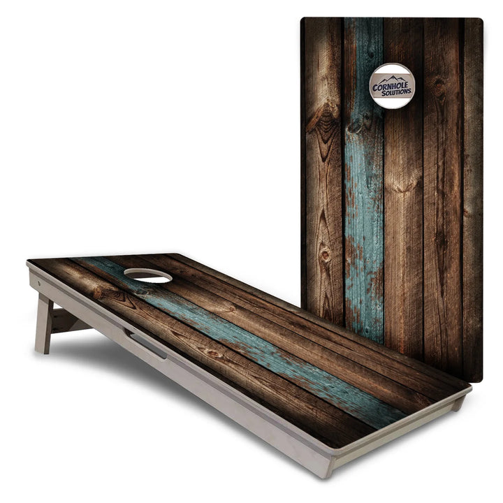 Rustic Teal Wood Cornhole Boards – Tournament Series