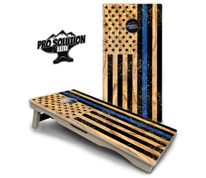 Pro Solution Elite - Light Wood Flag Design Options - Professional Tournament Cornhole Boards 3/4" Baltic Birch - Zero Bounce Zero Movement Vertical Interlocking Braces for Extra Weight & Stability +Double Thick Legs +Airmail Blocker