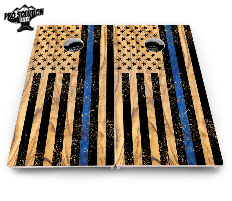 Pro Solution Elite - Light Wood Flag Design Options - Professional Tournament Cornhole Boards 3/4" Baltic Birch - Zero Bounce Zero Movement Vertical Interlocking Braces for Extra Weight & Stability +Double Thick Legs +Airmail Blocker