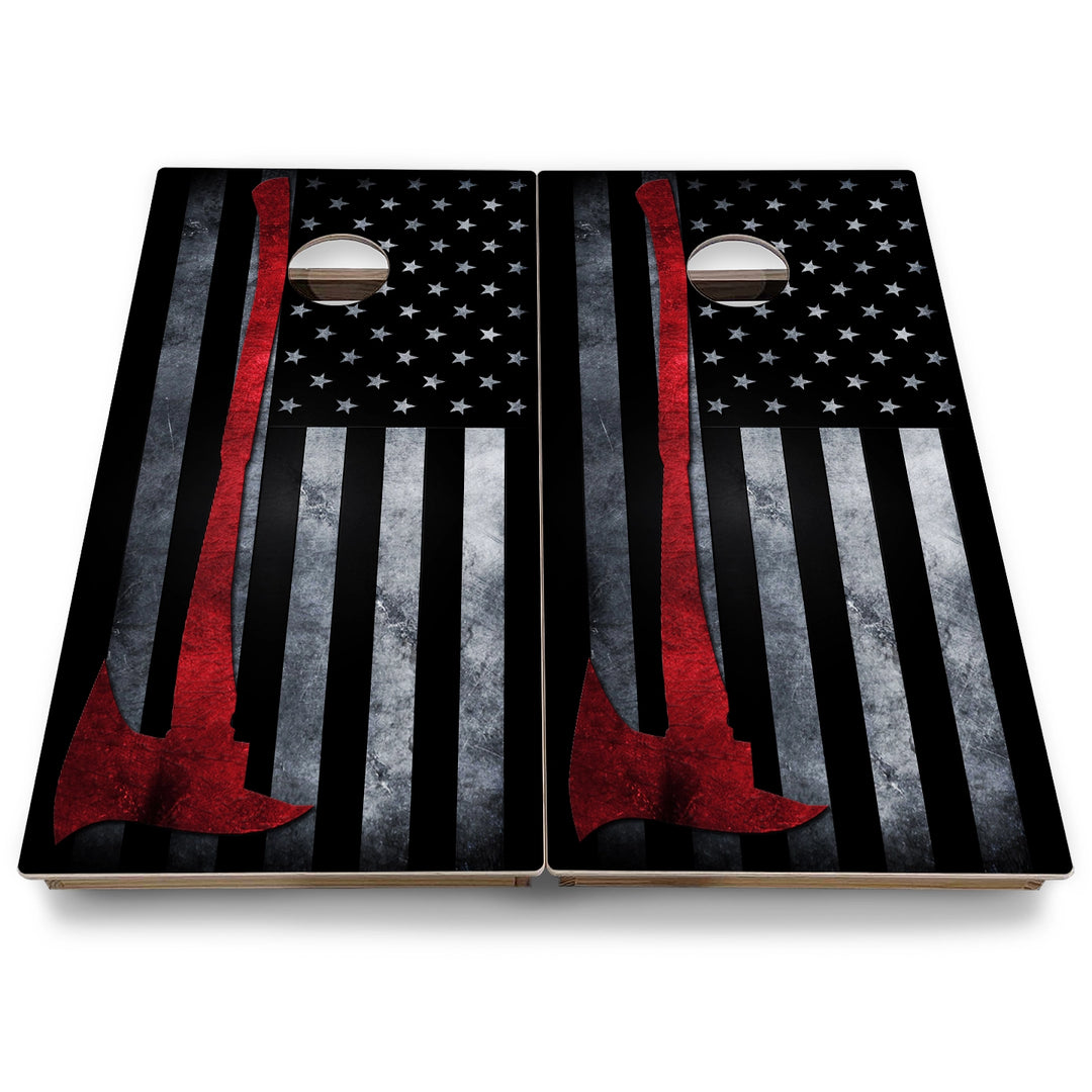 B&W Flag Cornhole Boards - Backyard Series