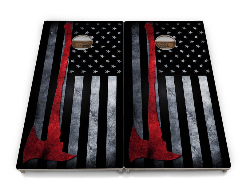 Tournament Boards - Fire Axe Flag - Professional Tournament 2'x4' Regulation Cornhole Set - 3/4″ Baltic Birch + UV Direct Print + UV Clear Coat