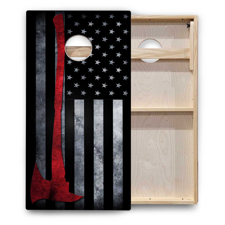 B&W Flag Cornhole Boards - Backyard Series