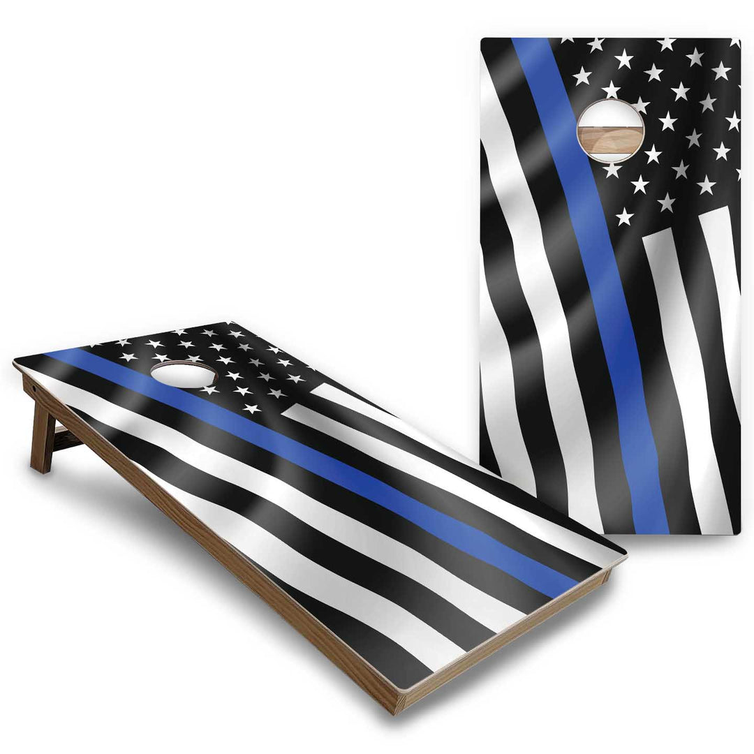 B&W Flag Cornhole Boards - Backyard Series