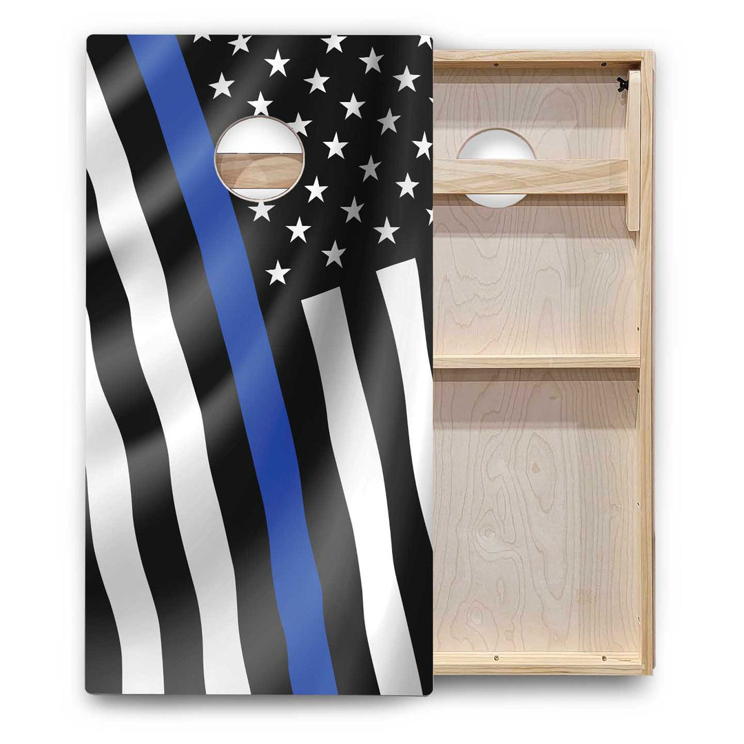 B&W Flag Cornhole Boards - Backyard Series