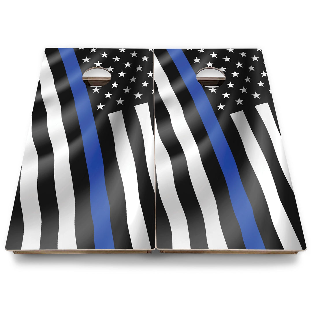 B&W Flag Cornhole Boards - Backyard Series