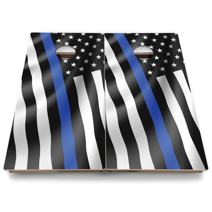 B&W Flag Cornhole Boards - Backyard Series