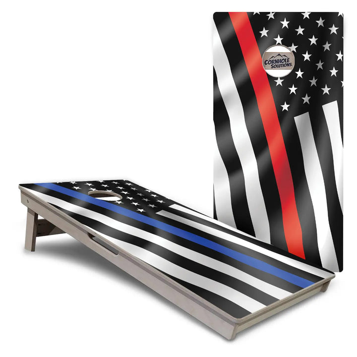 First Responder Wavy Flag Cornhole Boards – Tournament Series
