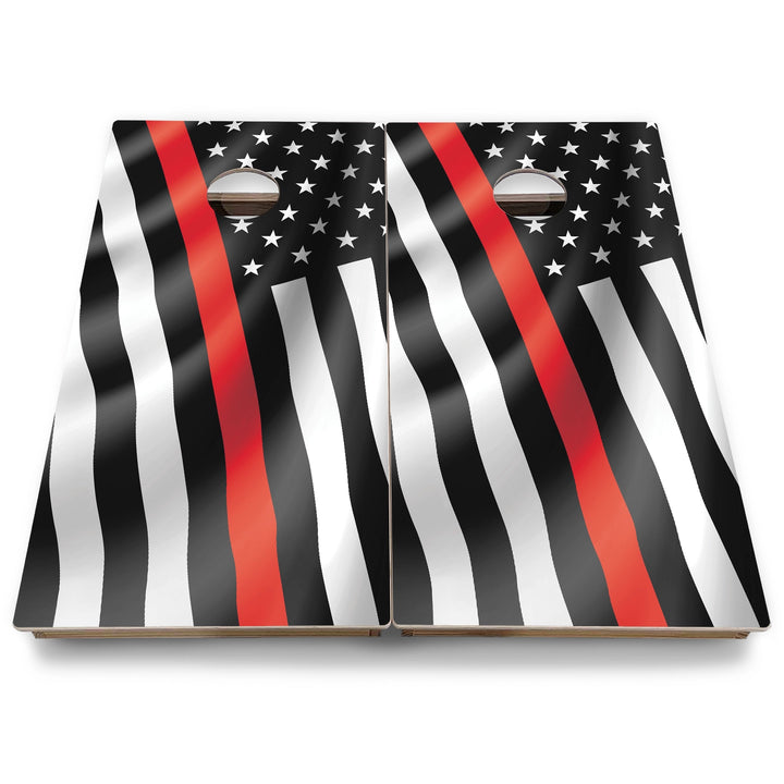 B&W Flag Cornhole Boards - Backyard Series