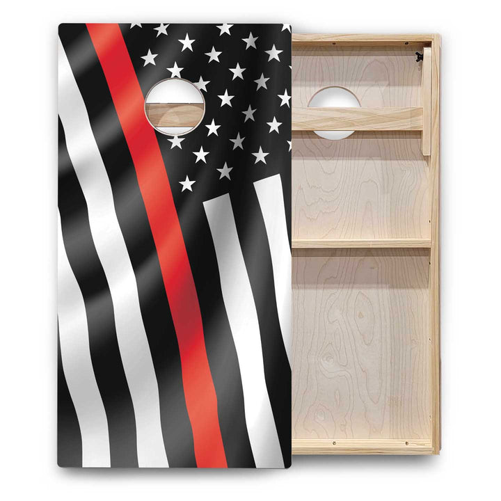 B&W Flag Cornhole Boards - Backyard Series