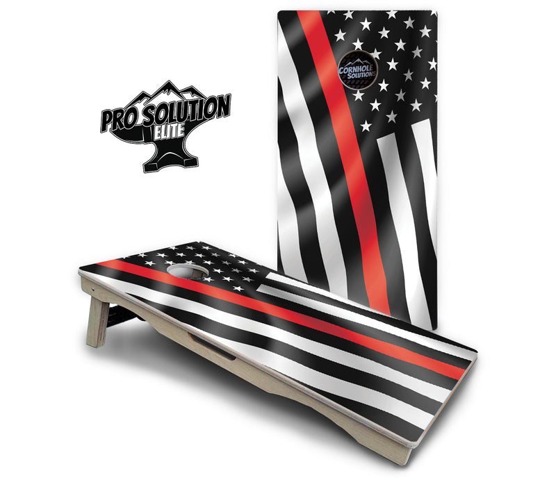 Pro Solution Elite - B&W Wavy Flag Design Options - Professional Tournament Cornhole Boards 3/4" Baltic Birch - Zero Bounce Zero Movement Vertical Interlocking Braces for Extra Weight & Stability +Double Thick Legs +Airmail Blocker