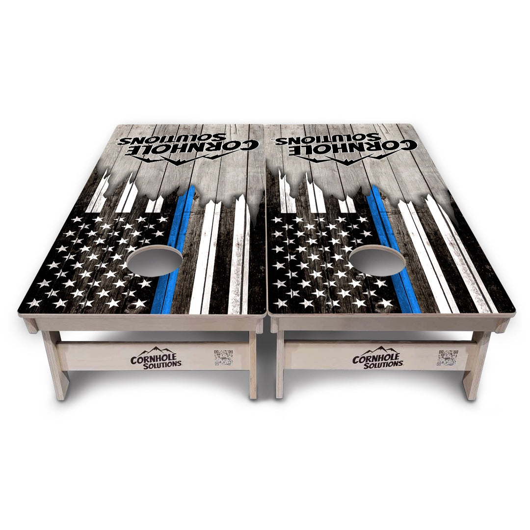 Blue Line Mountain Flag Cornhole Boards – Tournament Series