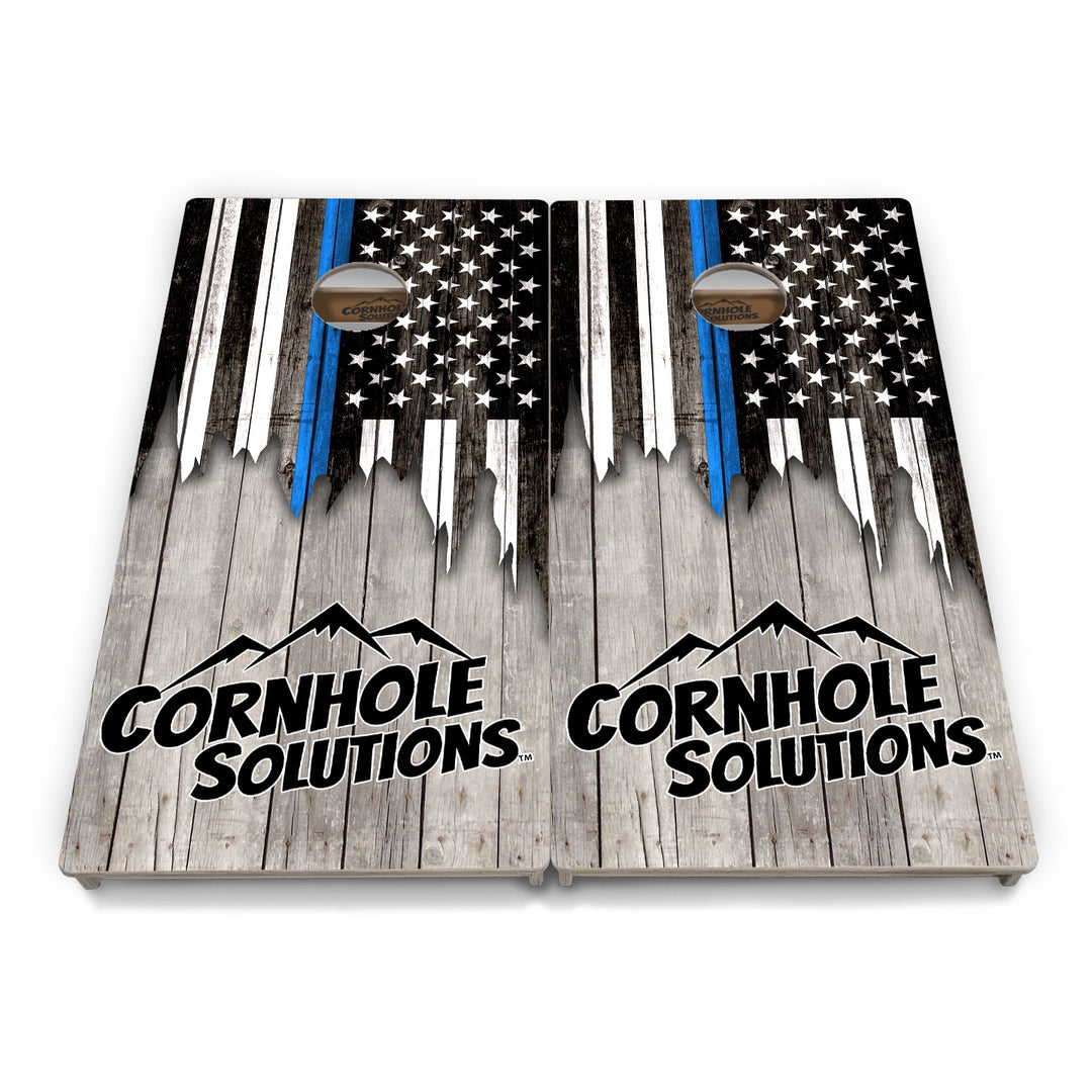 Blue Line Mountain Flag Cornhole Boards – Tournament Series