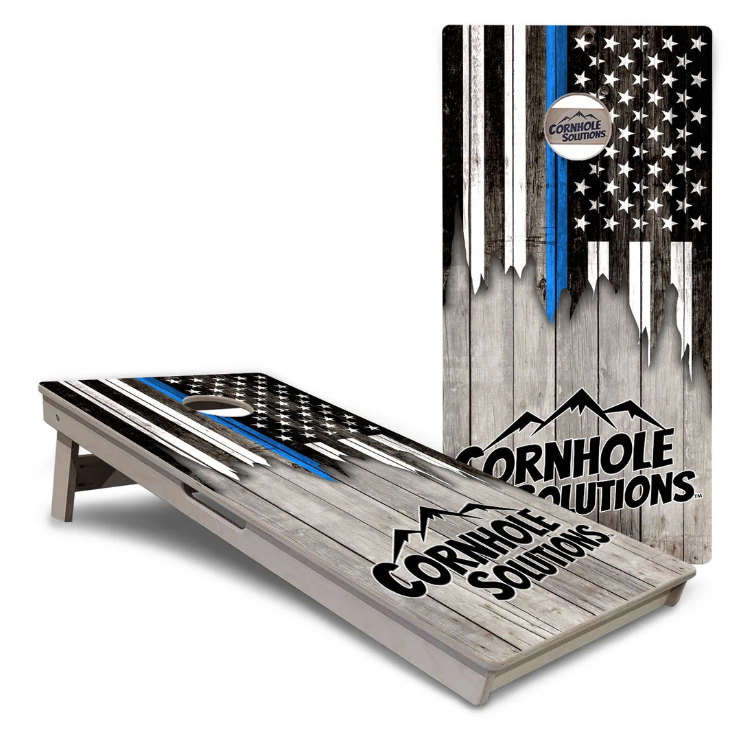 Blue Line Mountain Flag Cornhole Boards – Tournament Series