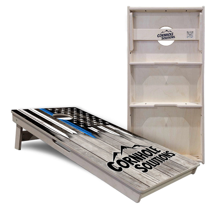Blue Line Mountain Flag Cornhole Boards – Tournament Series